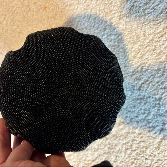 Vintage Black Beaded Handbag with twisted handle - Picture 4 of 6